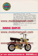 Benelli 49 MINIBIKE 1970 Depliant Originale Genuine Factory Brochure Prospekt - Moto