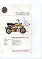 Benelli 49 MINIBIKE 1972 Depliant Originale Genuine Factory Brochure Prospekt - Motorräder