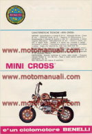 Benelli 49 MINICROSS 1970 Depliant Originale Genuine Factory Brochure Prospekt - Moto