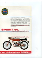 Benelli 49 SPRINT 4V 1970 Depliant Originale Genuine Factory Brochure Prospekt - Moto