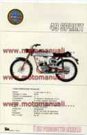 Benelli 49 SPRINT 4V 1971 Depliant Originale Genuine Factory Brochure Prospekt - Motos