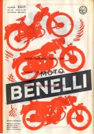 Benelli Produzione Moto 1958 Depliant Originale Genuine Factory Brochure Prospekt - Motor Bikes