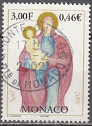 Monaco 2001 Yvert 2317 O Cote (2012) 0.40 Euro Noël La Vierge Et L'enfant Cachet Rond - Used Stamps