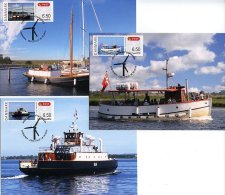 DENMARK / DANEMARK (2014) - Cartes Maximum Cards ATM - SYDFRIMEX 2014 - Mail Boats, Ships, Bateaux (IDA, Vesta, Røret) - Timbres De Distributeurs [ATM]