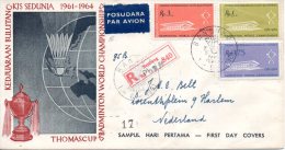 INDONESIE. N°246-8 De 1961 Sur Enveloppe 1er Jour (FDC). Badminton. - Badminton