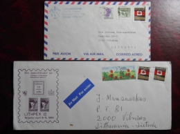 2 Cover Sent From Canada To Lithuania On 1996 Flag - Brieven En Documenten