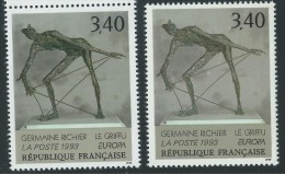 Variété : N° 2798 Germaine Richier Sculpture Gris-verte (sans Le Vert-noir)  + Normal ** - Nuovi