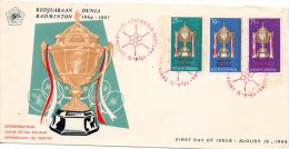 INDONESIE. N°392-4 De 1964 Sur Enveloppe 1er Jour (FDC). Badminton. - Badminton