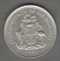 BAHAMAS 25 CENTS 1981 - Bahama's