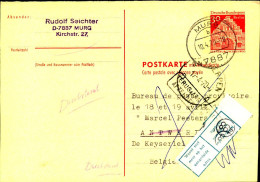 1970: 30 Pfg. Große Bauten Fragekarte (P 75 F) Ab MURG Nach Belgien Und Zurück. - Other & Unclassified