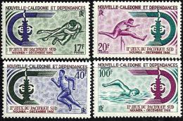 NEW CALEDONIA 17-100 FRANCS SOUTH PACIFIC GAMES SPORT NOUMEA DECEMBER SET OF 4 MLH 1966 SG419-22 READ DESCRIPTION !! - Unused Stamps