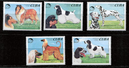 (cl 23 - P30) Cuba** N° 3391 à 3395 (ref. Michel Au Dos)- Chiens  - - Unused Stamps