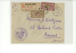 N°50+51 Sur Env. Datée Du 15-12-26 Pour Amiens (cachet "place De Casablanca-le Commandant D'armes" - Storia Postale