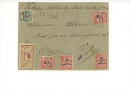 N°40+35+41x4 Sur Devant De Lettre Chargé Pour Oran - Storia Postale