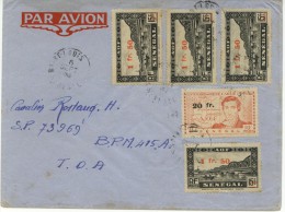 N°189x4+196 Sur Lettre De St Louis (cachet Poste Aux Armées Au Dos Sans Date (11-9-) - Covers & Documents