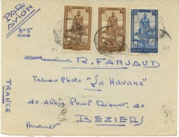 N°121x2 Et 81 Sur Lettre Datée De Mai 1942 Pour Béziers - Storia Postale