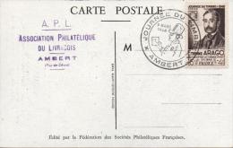 FRANCE  794 FDC Premier Jour Carte Journée Nationale Du Timbre 1948 AMBERT ARAGO (CV 30 €) - ....-1949