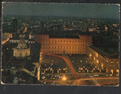 J244 Torino  Piazza Castello E Palazzo Reale Con Auto Cars Voitures - Notturno, Nocturne - Annullo Torino 1972 - Plaatsen & Squares