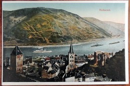 CP N° 79688 - Bacharach - Bateaux Sur Le Rhin - Village Et église Saint Werner - Colorisée - Bacharach