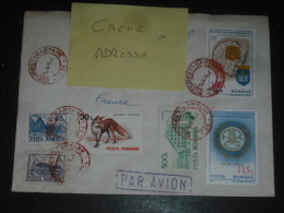 LETTRE ROUMANIE ROMANIA ROMANA AVEC YT 3954 3974 3976Ea 4098a 4120 4123 - HOTEL AUBERGE RENARD FOX INGENIEUR ARMOIRIES - - Cartas & Documentos