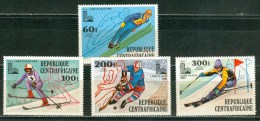 CENTRAL AFRICA Perforated Set Icehockey  And Skiing Mint Without Hinge. - Invierno 1980: Lake Placid