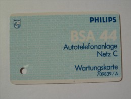 GERMANY -  Early Mobile Service - BSA 44 - Philips - Wartungskarte - [2] Prepaid