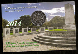 Authentic-Original-Offici Al Issue 2 EURO Coin Card "150 Years From The Unification Of Ionian Island With Greece" 2014 ! - Greece