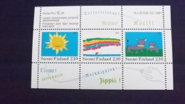 Finnland 1149/51 Block 7 **/mnh,  Kinderzeichnungen - Malwettbewerb „Briefmarkengestaltung“ - Blocks & Sheetlets