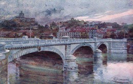 PIEMONTE TORINO PONTE NUOVO UMBERTO I . ILLUSTRATORE : QUERZONI , CARTOLINA - Bridges