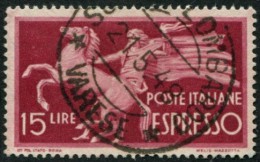 Pays : 247,04 Italie: Royaume : Umberto II )  Yvert Et Tellier N°:  Ex   29 (o)  Belle Oblitération - Express Mail