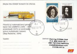 4962- GOTFRIED VON LEIBNITZ, MATHEMATICIAN, POSTCARD STATIONERY, 2005, ROMANIA - Informática