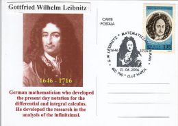 4967- GOTTFRIED WILHELM LEIBNITZ, MATHEMATICIAN, SPECIAL POSTCARD, 2006, ROMANIA - Computers