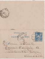 CARTE LETTRE - ENTIER POSTAL  Montreau 1899 - Cartoline-lettere