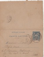 CARTE LETTRE - ENTIER POSTAL  Le Croisic 1897 - Cartoline-lettere