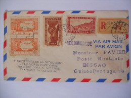 Senegal Lettre Recommande De Dakar 1947 Pour Bissao , Cachet 5 Centenaire Decouverte Guinee Portugaise - Briefe U. Dokumente