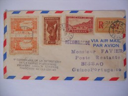 Senegal Lettre Recommande De Dakar 1947 Pour Bissao , Cachet 5 Centenaire Decouverte Guinee Portugaise - Covers & Documents