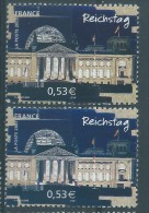 Variété : N° 3813 Le Reichtag Bleu-noir Au Lieu De Bleu Foncé + Normal ** - Unused Stamps