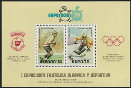 1979- I EXPO. FILATÉLICA OLÍMPICA Y DEPORTIVA. EXPOOCIO' 79. ESPAÑA ' 82. ZAMORA ( FÚTBOL) Y FDEZ. OCHOA ( ESQUÍ )-NUMER - Probe- Und Nachdrucke