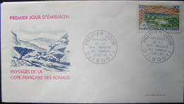 COTE DES SOMALIS Poste 323 FDC 1er Jour DJIBOUTI Paysage Site Tadjouran - Covers & Documents