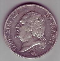 5 Francs. Louis XVIII. 1824 A  - - 5 Francs