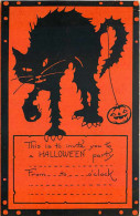 225425-Halloween, Whitney No WNY01-1, Invitation, Black Cat With Jack O Lantern Tied To Tail - Halloween