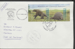 O) 2001 ARGENTINA, CENOZOIC MAMMALS, MEGATERIO, GLIPTODONTE, FDC USED XF - Briefe U. Dokumente