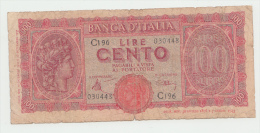 Italy 100 Lire 1944 G-VG Pick 75a 75 A - 100 Lire