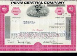 X CERTIFICATO AZIONARIO PENN CENTRAL COMPANY 1976 PORPORA RARO - Cars