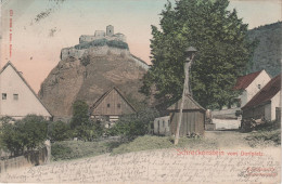 Litho AK Burg Schreckenstein Hrad Strekov Vom Dorfplatz A Aussig Usti Wannow Vanov Stempel Krammel Obersedlitz Kramoly - Sudeten