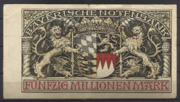 ALLEMAGNE .  BILLET DE 50 MILLION EN MARK . 1923 . - 50 Mio. Mark