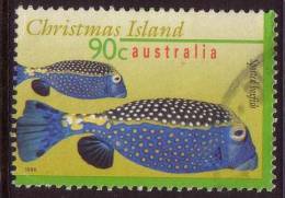 1996 - Christmas Island Marine Life 90c SPOTTED BOXFISH Stamp FU - Christmas Island