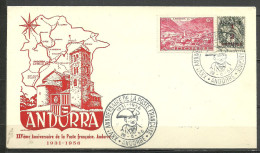 ANDORRA- 25 ANNIVERSAIRE DE LA POSTE FRANCAISE ANDORRA 1931-1956 SELLOS Nº 1-111 ( C.CARTAS. C.10.14) - Lettres & Documents