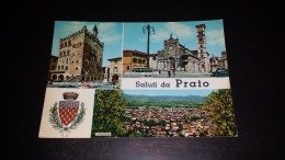 C-17349 CARTOLINA SALUTI DA PRATO - VARIE VEDUTE - PIAZZA DEL COMUNE PIAZZA DUOMO PANORAMA - Prato