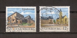 Luxemburg 1990, Nr. 1251-1252, Sehenswürdigkeiten Monnerich Schifflingen Gestempelt Luxembourg - Gebruikt